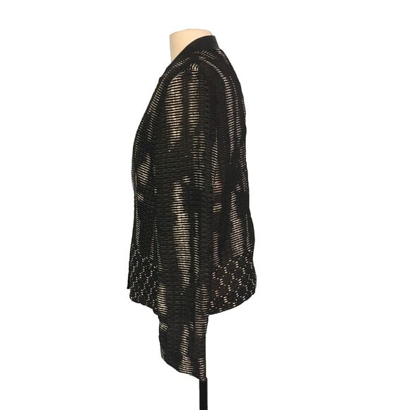 Elie Tahari‎ Womens Black White Abstract Woven Open Front Jacket, Blazer, sz 16, - Picture 7 of 11